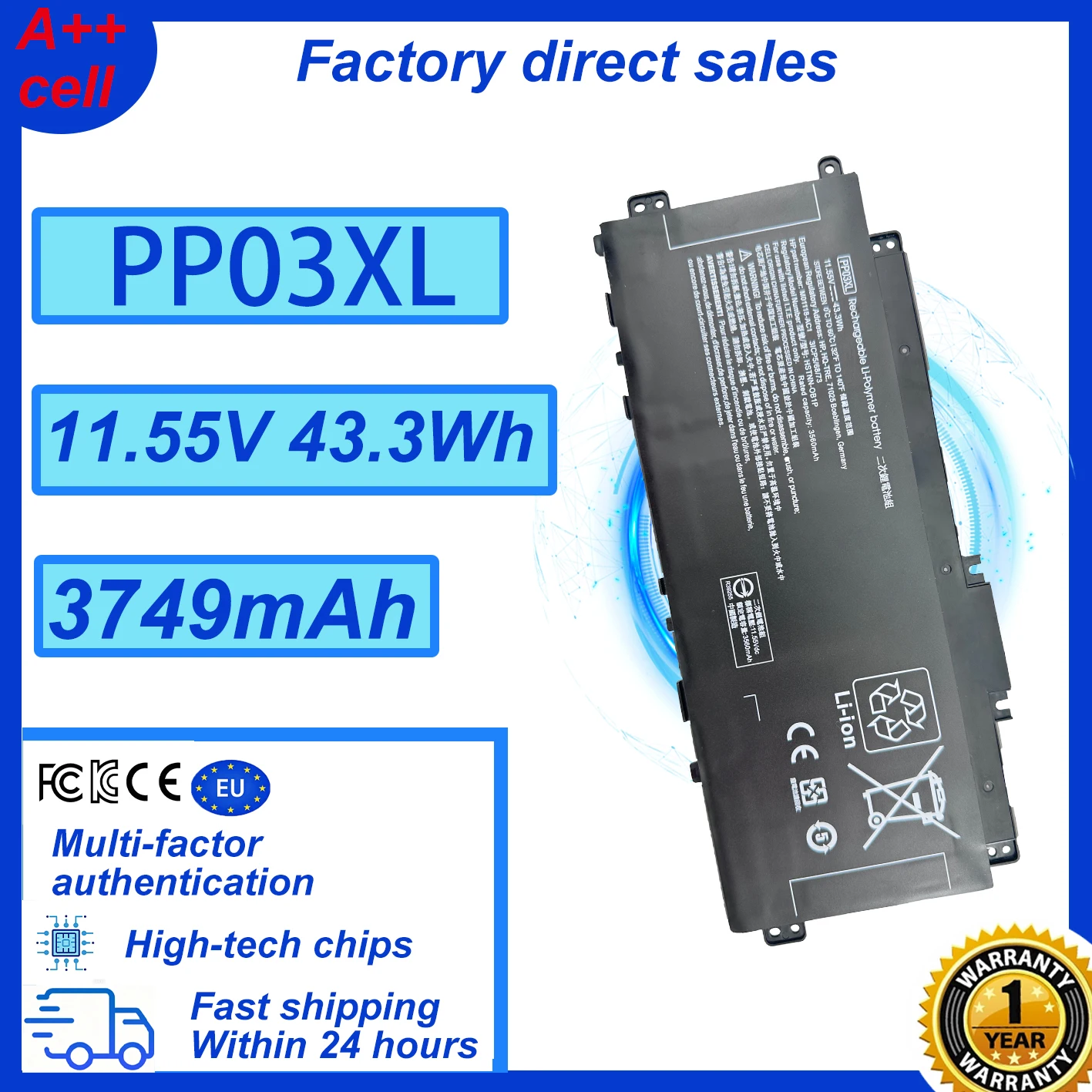PP03XL Laptop Battery For HP Pavilion x360 13-BB 14-DV 14-DK 15-EH 15-EH0000 14-dw0xxx Series HSTNN-LB8S HSTNN-DB9X L83388-421
PP03XL Laptop Battery For HP Pavilion x360 13-BB 14-DV 14-DK 15-EH 15-EH0000 14-dw0xxx Series HSTNN-LB8S HSTNN-DB9X L83388-421