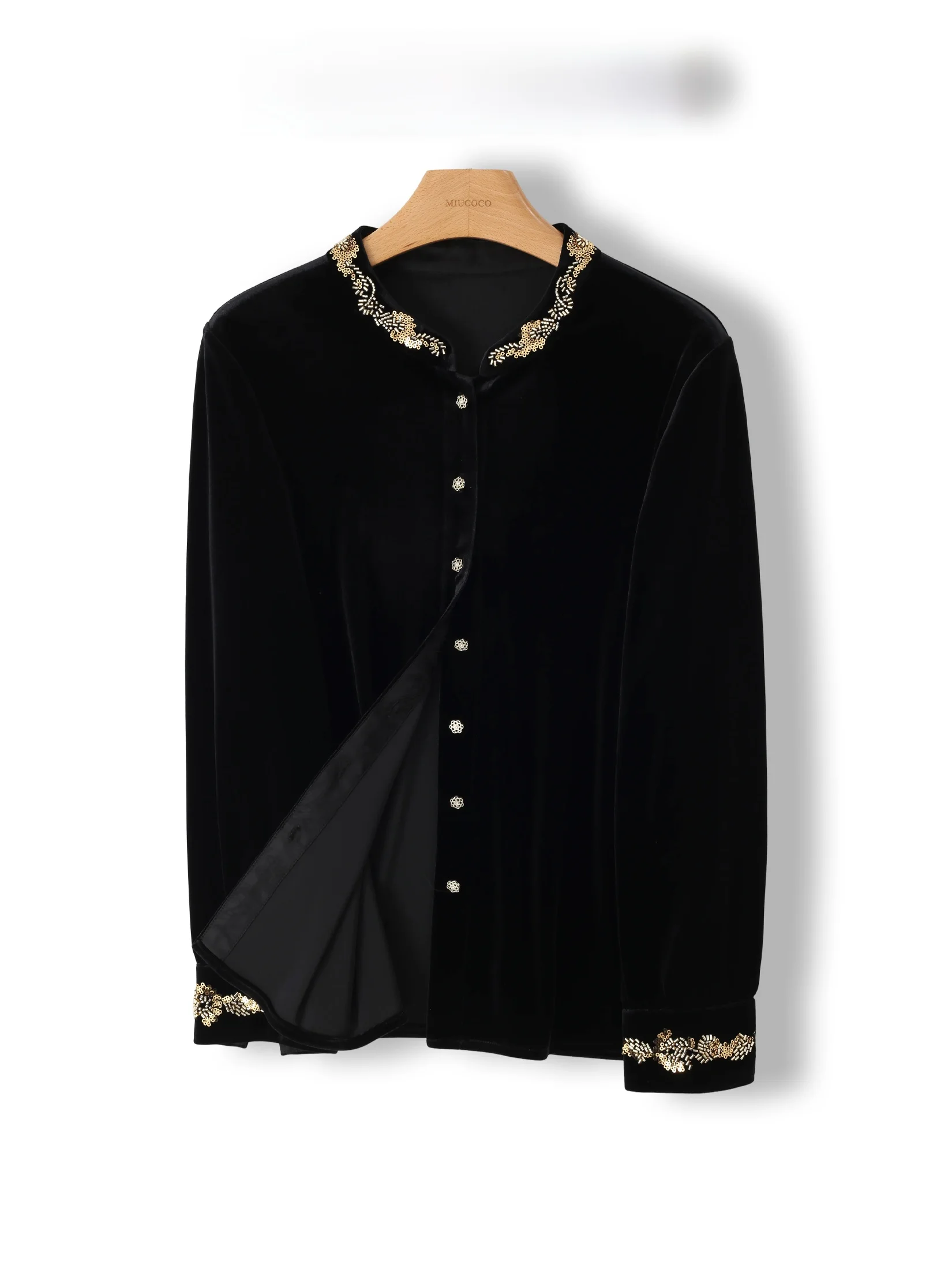 Velvet Sequin Open Cardigan Shirt Women's Elegant Loose Slimming Top Trendy Long Sleeve Button down Stand Collar Chinese Prod...
Velvet Sequin Open Cardigan Shirt Women's Elegant Loose Slimming Top Trendy Long Sleeve Button down Stand Collar Chinese Prod...