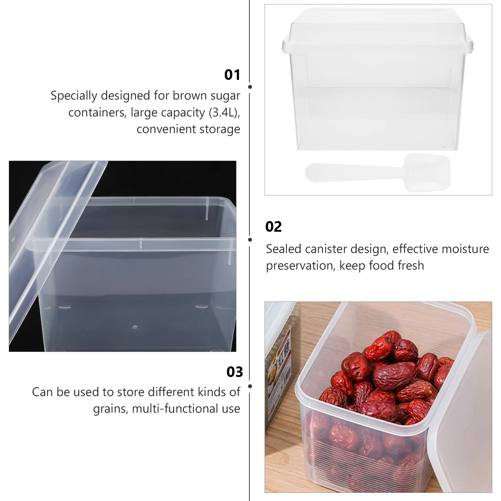 1 set Airtight Seal Red Sugar Container 3.4l with Spoon Transparent Design for Kitchen Storage
1 set Airtight Seal Red Sugar Container 3.4l with Spoon Transparent Design for Kitchen Storage