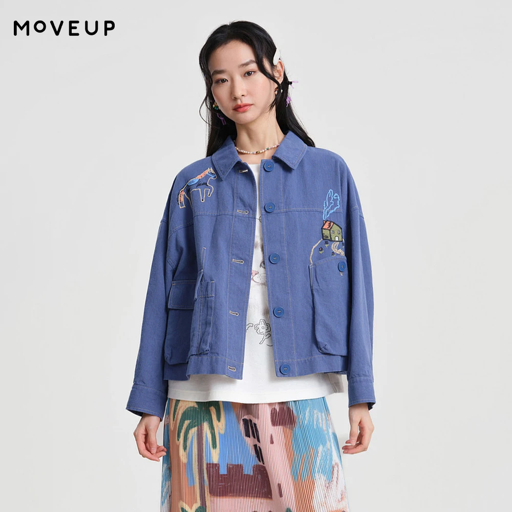 MOVEUP Office Cropped Jacket Women 2026 Spring New Fun Embroidery Asymmetrical Patch Pocket Straight Casual Outerwear 3ELC20719
MOVEUP Office Cropped Jacket Women 2026 Spring New Fun Embroidery Asymmetrical Patch Pocket Straight Casual Outerwear 3ELC20719
