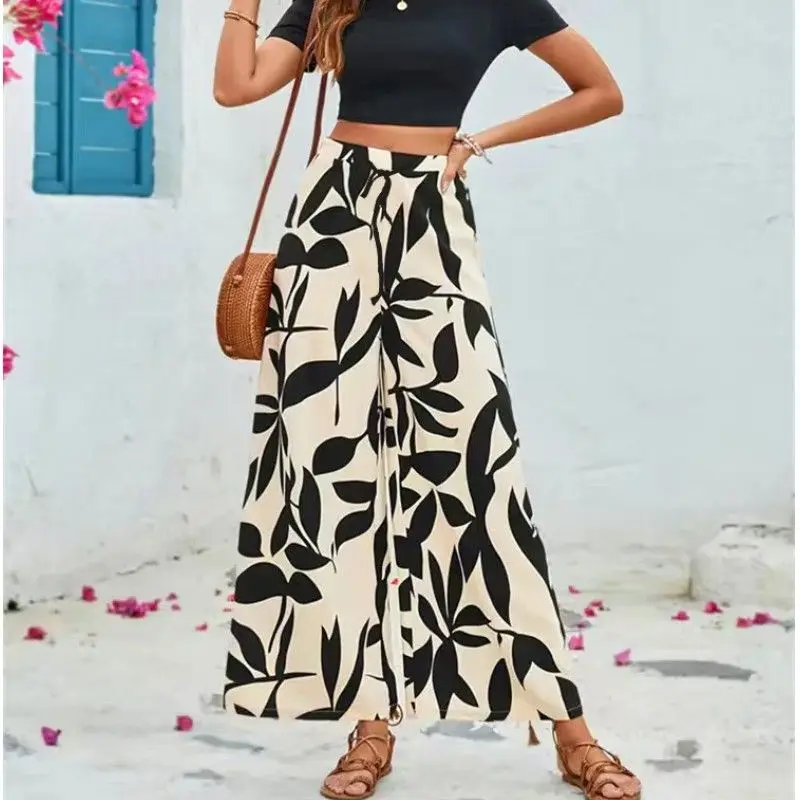 Women Vintage Print Wide Leg Pants Europeans American Style Women's Pants High Waist Loose Wide Leg Long Trousers 2025 New
Women Vintage Print Wide Leg Pants Europeans American Style Women's Pants High Waist Loose Wide Leg Long Trousers 2025 New