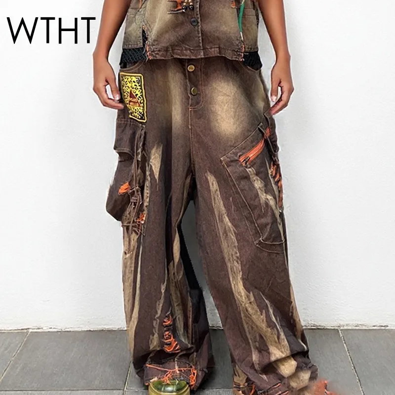 WTHT New Trendy Women Multi Pockets Do Old Design Cargo Jeans 2025 Autumn Fashion High Waist Wide Leg Denim Pants Female 1LS2324
WTHT New Trendy Women Multi Pockets Do Old Design Cargo Jeans 2025 Autumn Fashion High Waist Wide Leg Denim Pants Female 1LS2324