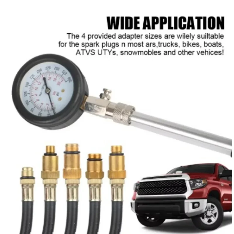 New Gasoline Engine Compression Meter with M10 M12 M14 M18 Adapter 0-300 PSI Pressure Gauge Automotive Cylinder Tester Kit,8pcs
New Gasoline Engine Compression Meter with M10 M12 M14 M18 Adapter 0-300 PSI Pressure Gauge Automotive Cylinder Tester Kit,8pcs