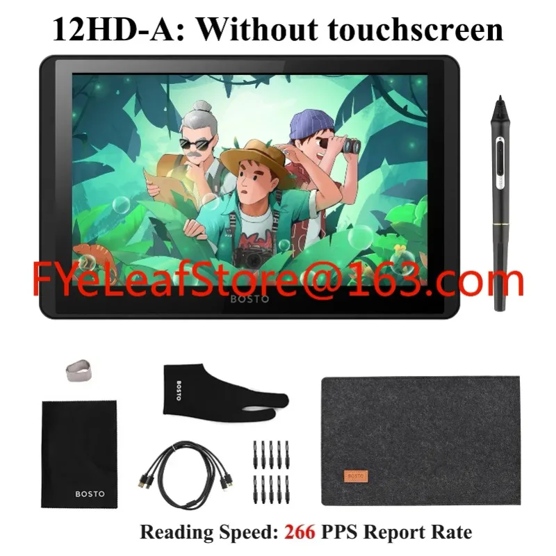 11.6 Inch Graphics Drawing Tablet BT-12HD/BT-12HDT Digital Drawing Tablet HD HIPS LCD 1366*768 Display 8192 Pressure Level
11.6 Inch Graphics Drawing Tablet BT-12HD/BT-12HDT Digital Drawing Tablet HD HIPS LCD 1366*768 Display 8192 Pressure Level