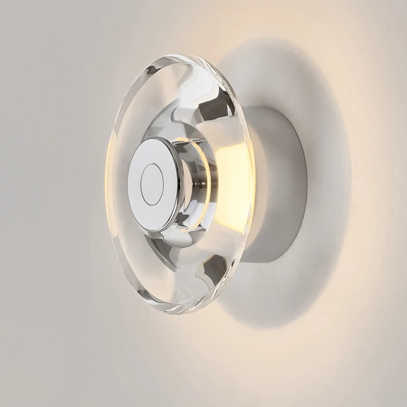 Modern Round Crystal Bedside Lamp Bedroom Living Room Italian LED Sconce Minimalist Art Circular Corridor Mirror Wall Lights
Modern Round Crystal Bedside Lamp Bedroom Living Room Italian LED Sconce Minimalist Art Circular Corridor Mirror Wall Lights
