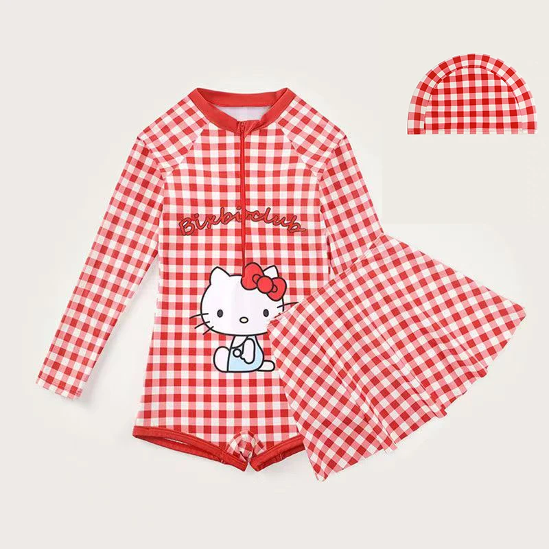 Детский купальный костюм Kawaii Sanrios Hello Kitty, новый комплект бикини с длинными рукавами, быстросохнущий, с защитой от солнца, детский купальник, пляжная одежда
Детский купальный костюм Kawaii Sanrios Hello Kitty, новый комплект бикини с длинными рукавами, быстросохнущий, с защитой от солнца, детский купальник, пляжная одежда