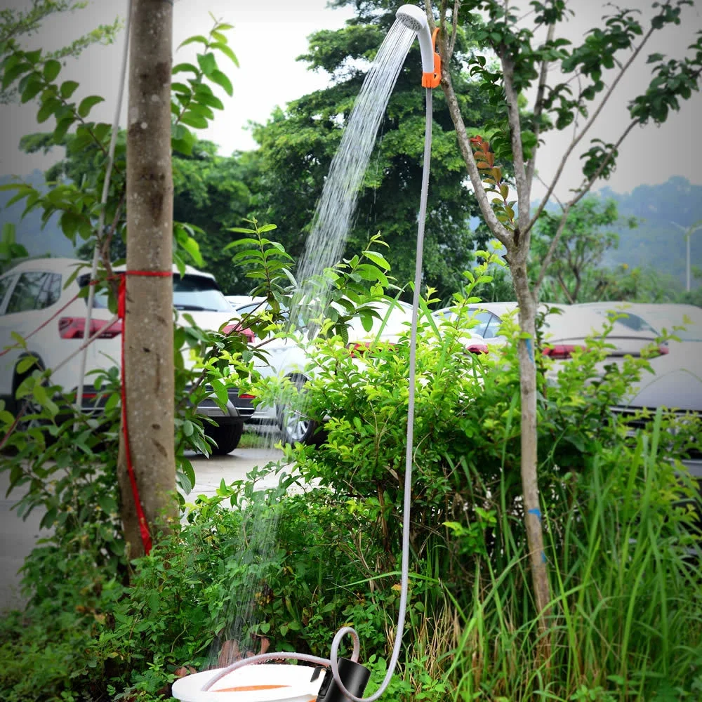 Портативный уличный душ, походный душ, USB аккумуляторная батарея, душевой насос для семейного лагеря/походов/рюкзака 
Портативный уличный душ, походный душ, USB аккумуляторная батарея, душевой насос для семейного лагеря/походов/рюкзака