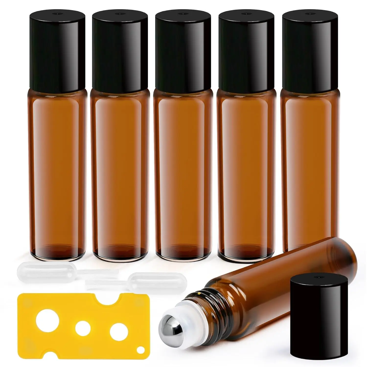 Essential Oil Roller Bottles, 6pc 10ml Amber Glass Bottle with Stainless Steel Roller Balls and Caps, Leakproof Perfume Bottles
Essential Oil Roller Bottles, 6pc 10ml Amber Glass Bottle with Stainless Steel Roller Balls and Caps, Leakproof Perfume Bottles