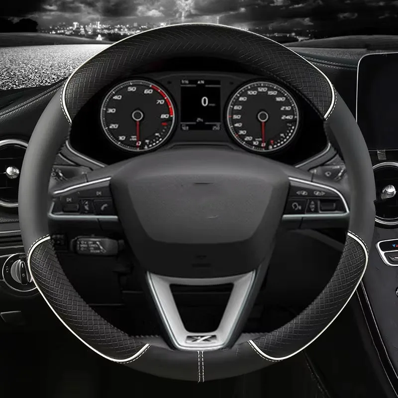 Car Steering Wheel Cover Microfiber Leather 38cm Non-Slip For Seat Tarraco Arona Ateca Ibiza Toledo Mii Leon Arosa Exeo ST FR
Car Steering Wheel Cover Microfiber Leather 38cm Non-Slip For Seat Tarraco Arona Ateca Ibiza Toledo Mii Leon Arosa Exeo ST FR