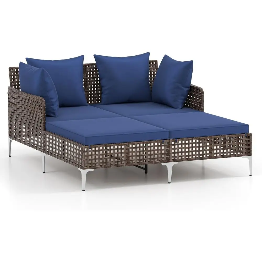 Двухместная садовая кушетка из ротанга с подушками для патио, террасы или сада
Двухместная садовая кушетка из ротанга с подушками для патио, террасы или сада