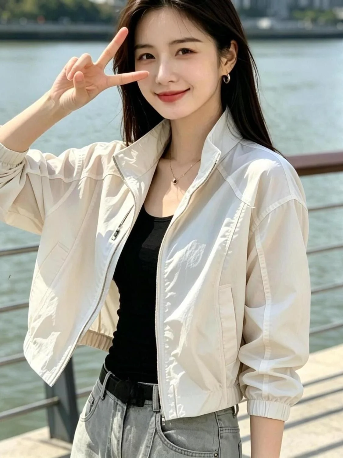 Lightweight Fashionable Summer New Style Small Size Stand Collar Simple Match Design Casual Elegant Short Length Top
Lightweight Fashionable Summer New Style Small Size Stand Collar Simple Match Design Casual Elegant Short Length Top