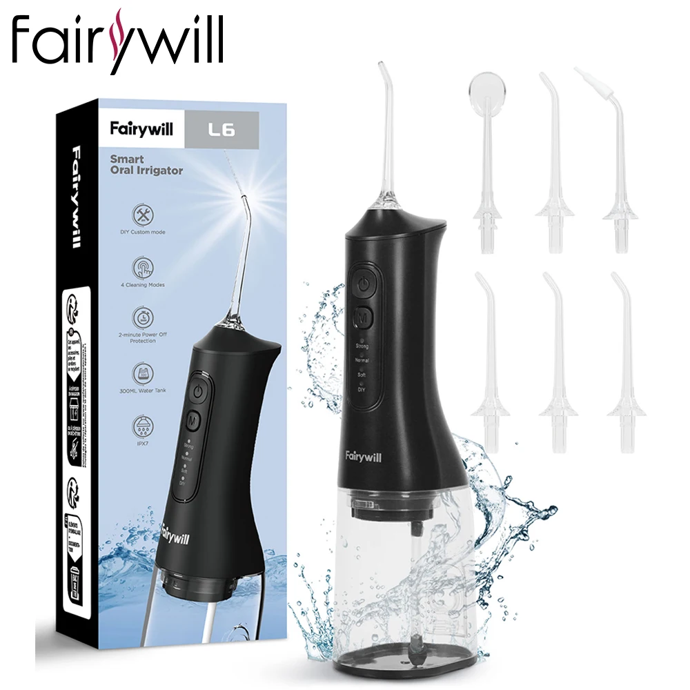 Fairywill USB Portable Oral Irrigator Water Flosser Dental Water Teeth Whitening 300ML 6 Nozzles Mouth Oral Cleaning For Braces
Fairywill USB Portable Oral Irrigator Water Flosser Dental Water Teeth Whitening 300ML 6 Nozzles Mouth Oral Cleaning For Braces