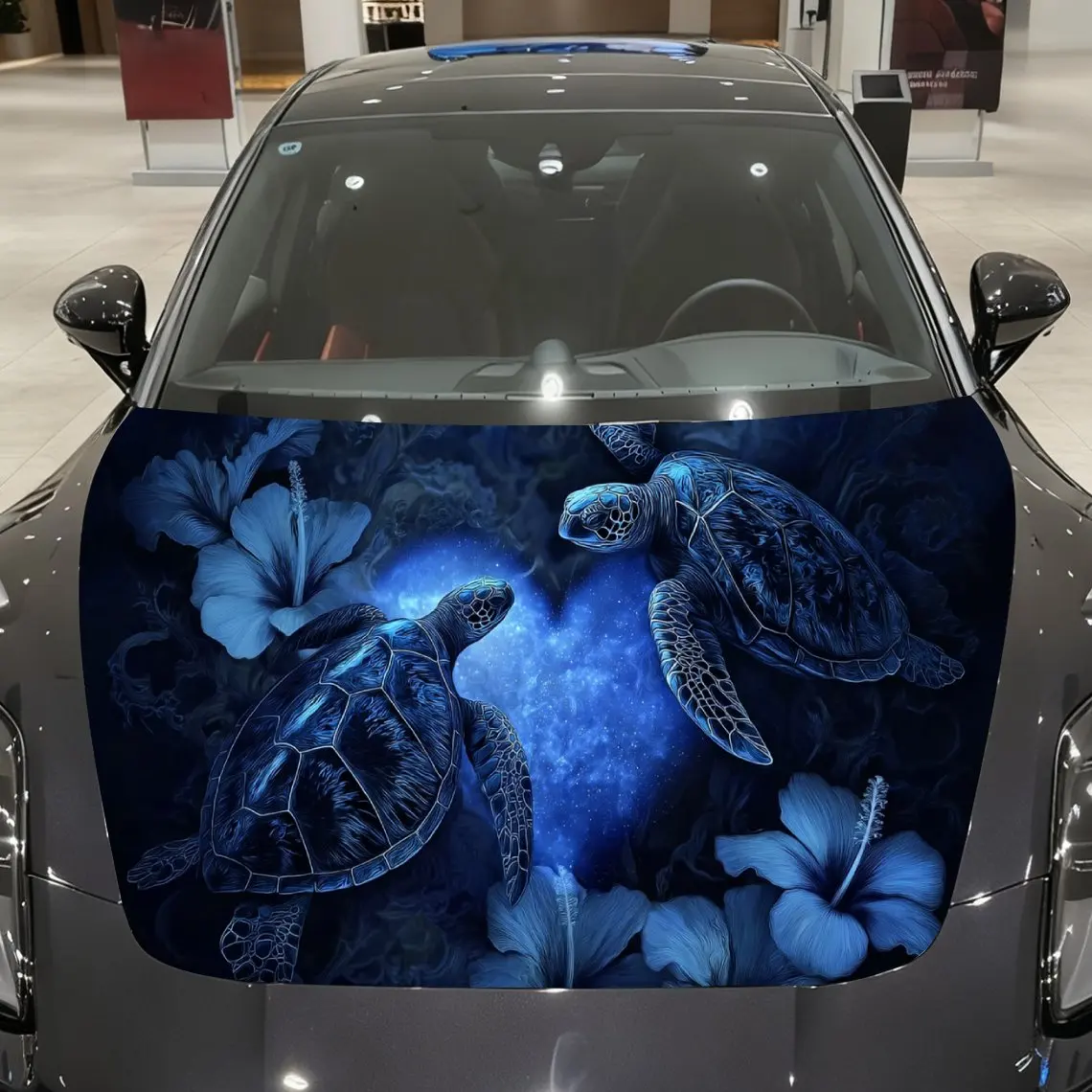 Starry Blue Flower Twin Turtles and Heart Light Car Vinyl Wrap, PVC Material Waterproof Car Hood Sticker, Self-Adhesive Scratch-
Starry Blue Flower Twin Turtles and Heart Light Car Vinyl Wrap, PVC Material Waterproof Car Hood Sticker, Self-Adhesive Scratch-