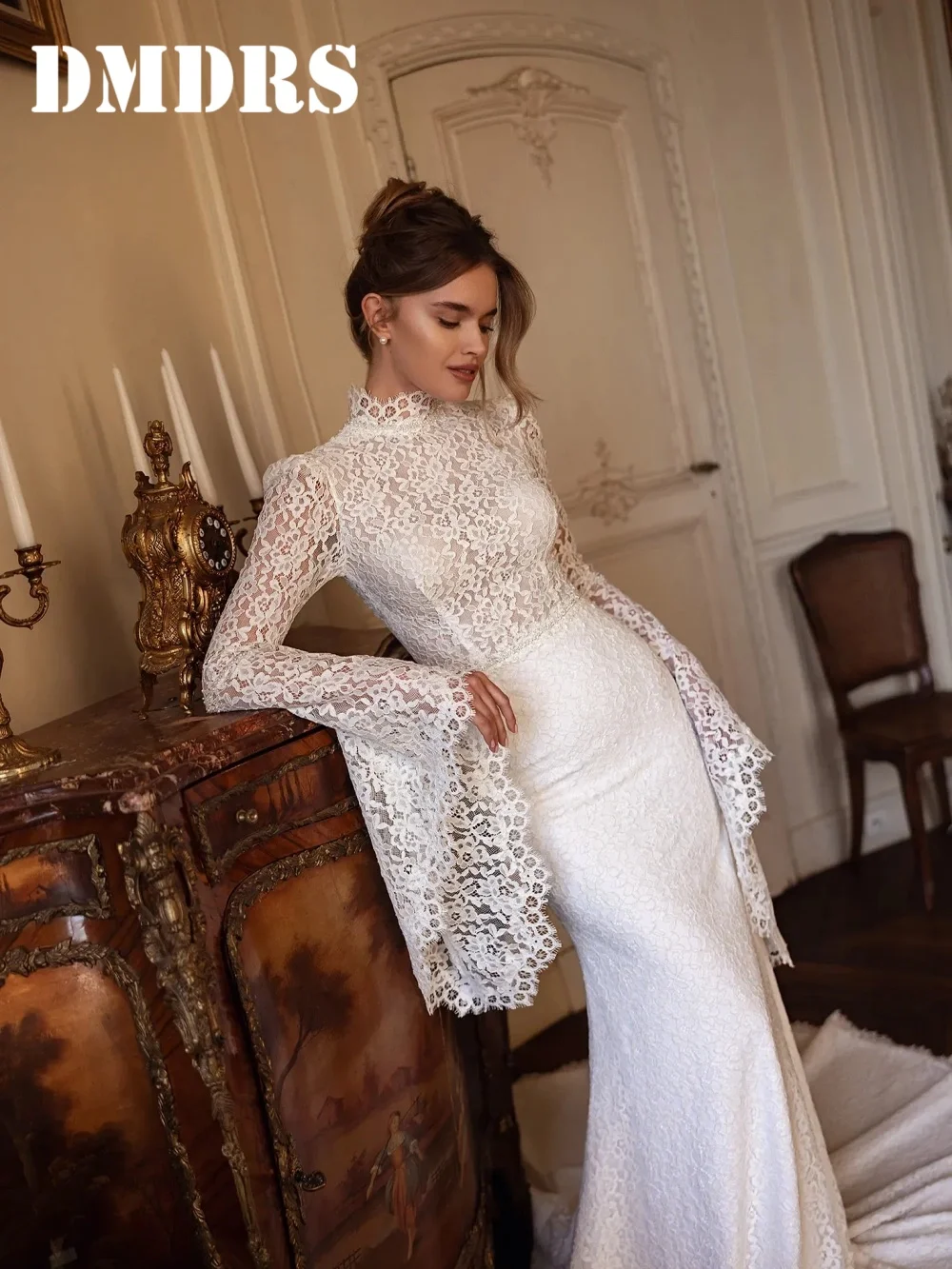 DMDRS Charming Long-Sleeve Wedding Dress Elegant Lace Pearl Bridal Gowns Formal Mermaid Appliquéd Floor-Length Wedding Gowns
DMDRS Charming Long-Sleeve Wedding Dress Elegant Lace Pearl Bridal Gowns Formal Mermaid Appliquéd Floor-Length Wedding Gowns