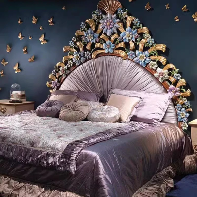 Unique Aesthetic Bed European Luxury Wooden Flower Princess Bed Bedroom Wedding Decoration Camas Matrimonial Bedroom Furniture
Unique Aesthetic Bed European Luxury Wooden Flower Princess Bed Bedroom Wedding Decoration Camas Matrimonial Bedroom Furniture