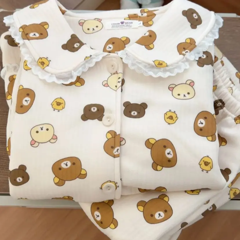 2pcs Kawaii Rilakkuma Pajamas Winter Autumn Women Cotton Cute Long Sleeve Long Pants Home Clothes Set Christmas Girls Gifts Toys
2pcs Kawaii Rilakkuma Pajamas Winter Autumn Women Cotton Cute Long Sleeve Long Pants Home Clothes Set Christmas Girls Gifts Toys