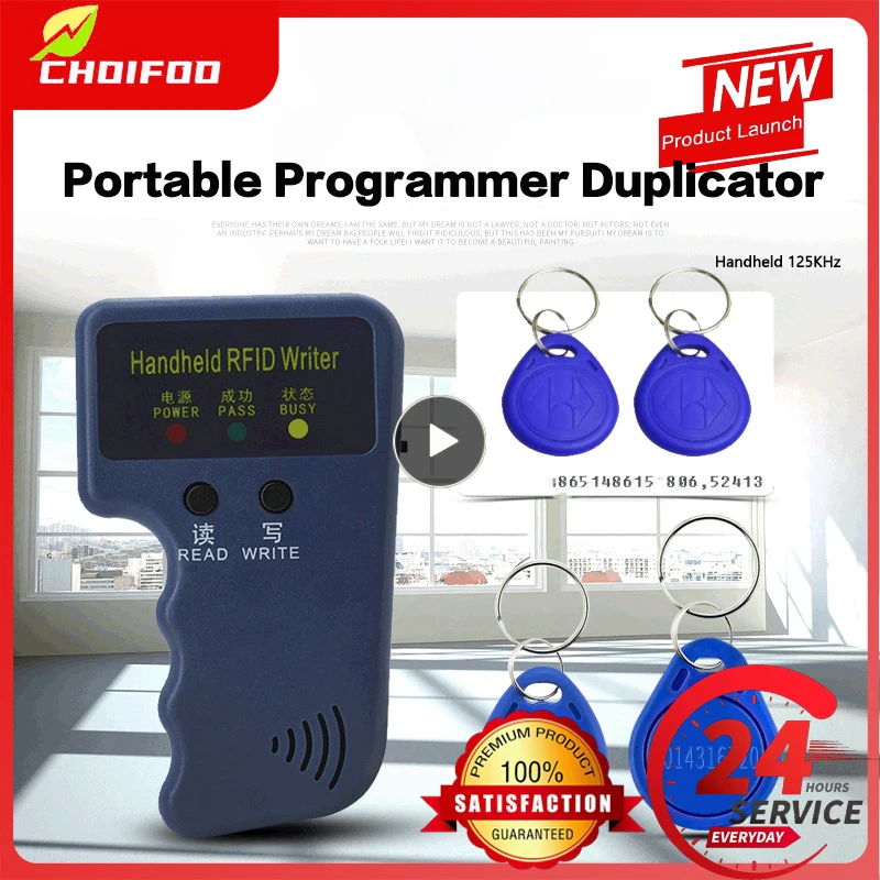 Портативный программатор, ручной Дубликатор RFID 125 кГц, копировальный аппарат, Автономная работа, брелок, считыватель, перезаписываемые идентификационные брелоки, бирки, карта
Портативный программатор, ручной Дубликатор RFID 125 кГц, копировальный аппарат, Автономная работа, брелок, считыватель, перезаписываемые идентификационные брелоки, бирки, карта