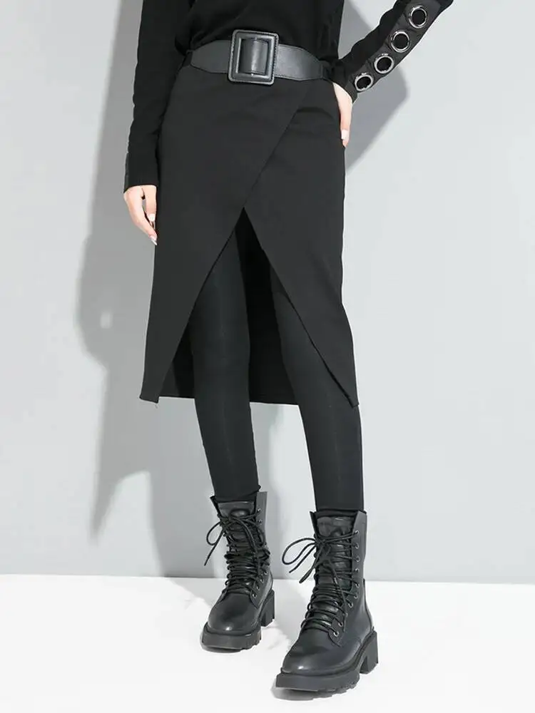 Elastic High Waist Black Stitch Long False Two Trousers New Loose Fit Pants Women Fashion Spring Autumn 202 ZXAD
Elastic High Waist Black Stitch Long False Two Trousers New Loose Fit Pants Women Fashion Spring Autumn 202 ZXAD