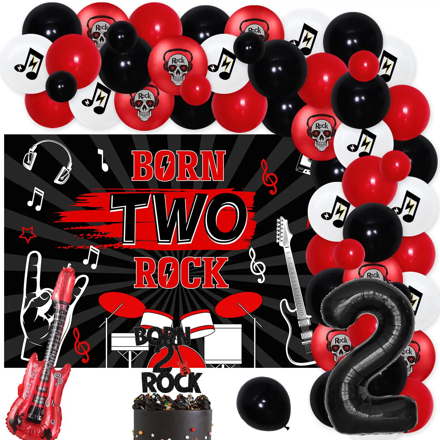 Украшения для второго дня рождения Born to Rock, Товары для вечеринок в стиле рок-н-ролл, Фоновая гитара, Красный, Черный, Арка из воздушных шаров
Украшения для второго дня рождения Born to Rock, Товары для вечеринок в стиле рок-н-ролл, Фоновая гитара, Красный, Черный, Арка из воздушных шаров