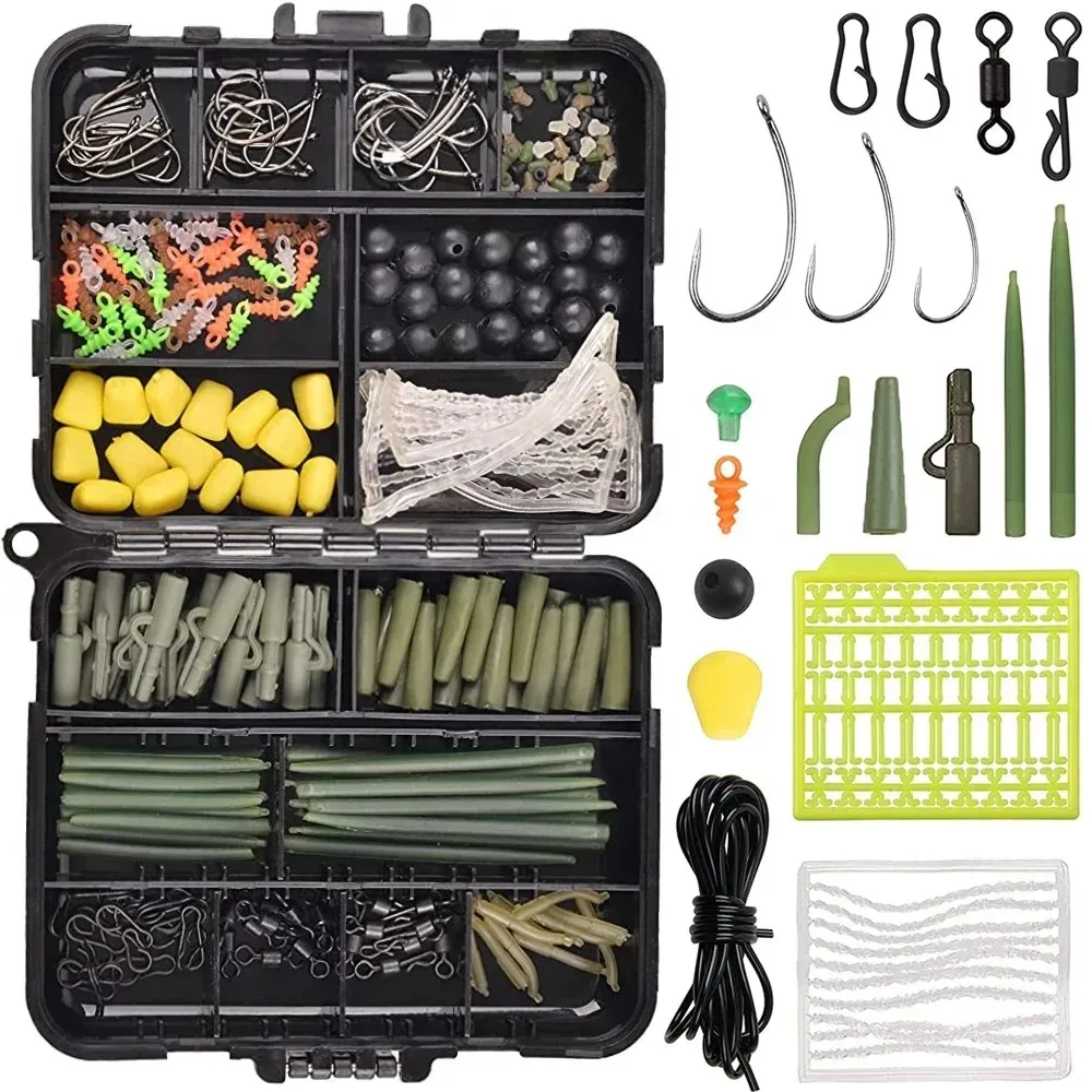 259Pcs Carp Fishing Accessories Kit Carp Hooks Safety Lead Clip Rolling Swivels Snaps Anti Tangle Sleeves Hook Stop Beads Tackle
259Pcs Carp Fishing Accessories Kit Carp Hooks Safety Lead Clip Rolling Swivels Snaps Anti Tangle Sleeves Hook Stop Beads Tackle