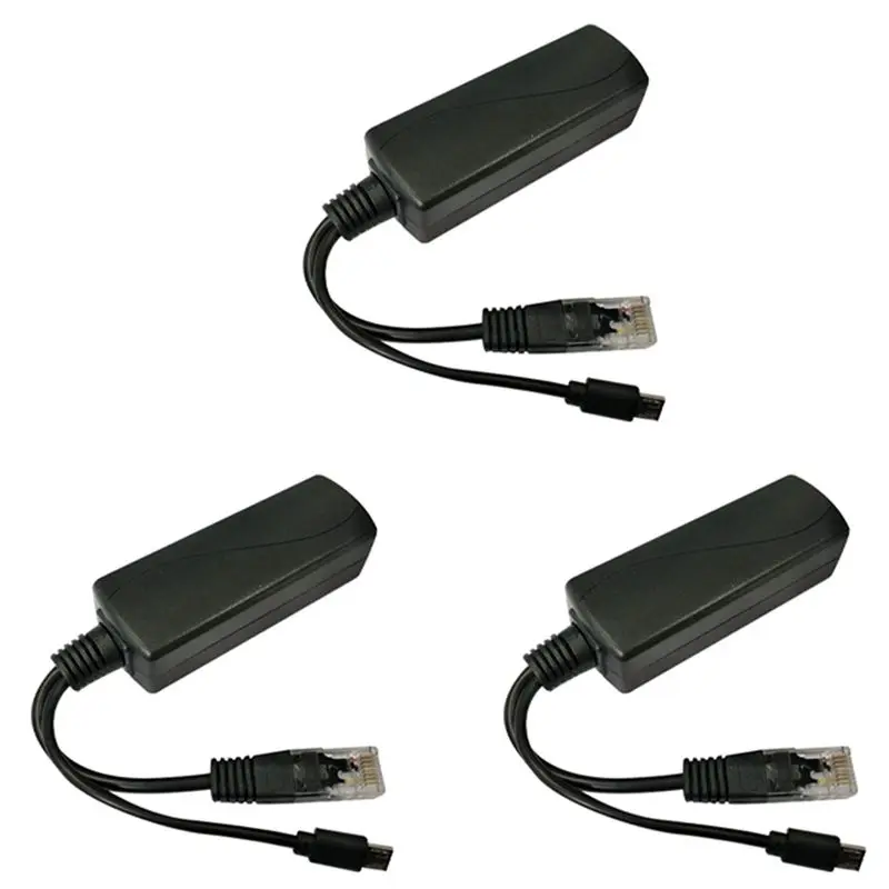 3X Micro-USB POE Splitter 48V To 5V2A/3A Mini USB Power Supply National Standard With Smart Phone Charging