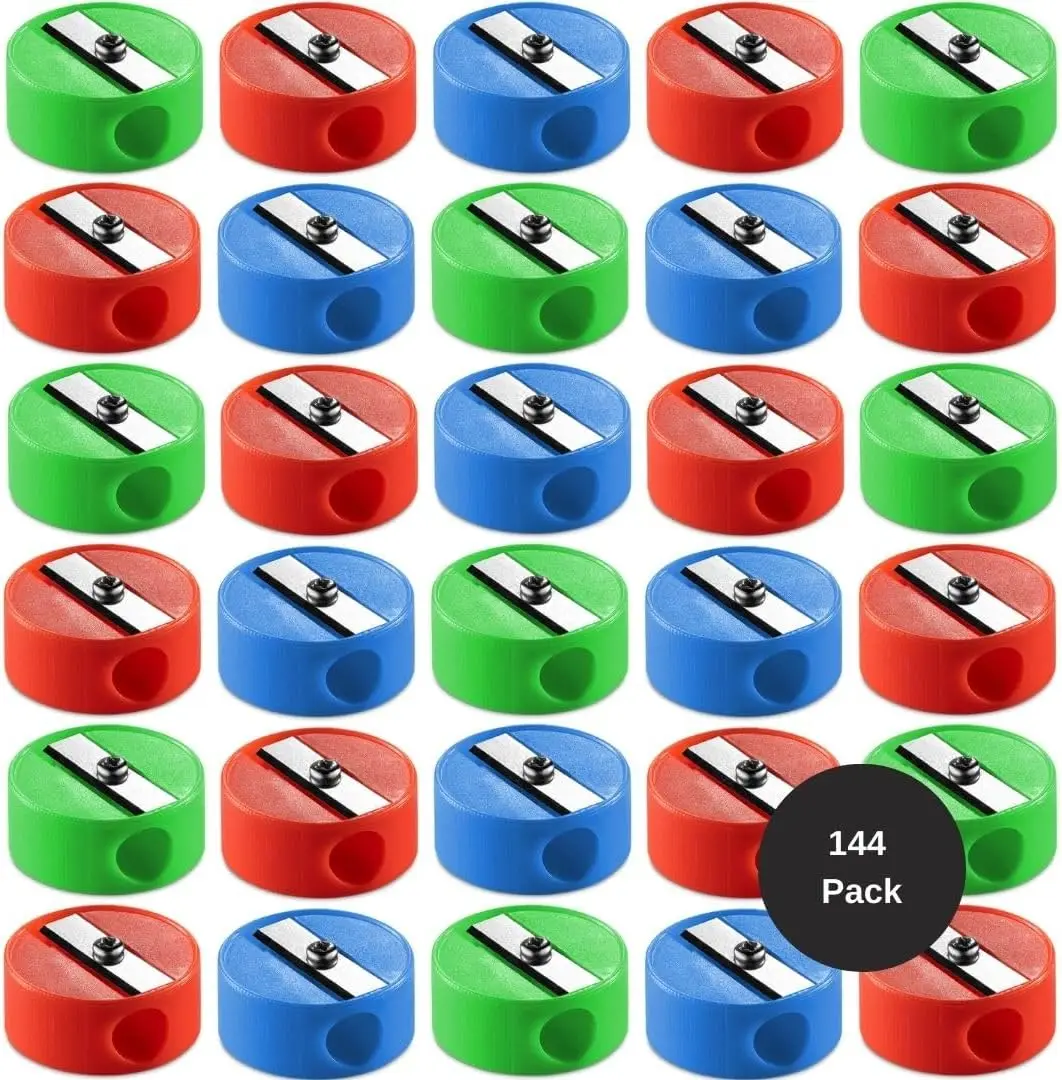 144 Pack Mini Pencil Sharpeners - Assorted Colors, Handheld Manual for Kids, Classroom Supplies, Party Favors
144 Pack Mini Pencil Sharpeners - Assorted Colors, Handheld Manual for Kids, Classroom Supplies, Party Favors