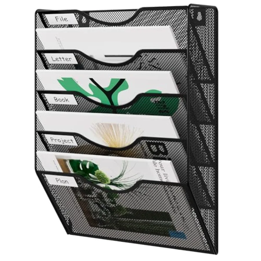 Wall File Organizer 5 Tier Hanging Paper Folder Holder Zero Assembly Metal Mesh Wall Mounted Mail Organizer for Office Home Cla
Wall File Organizer 5 Tier Hanging Paper Folder Holder Zero Assembly Metal Mesh Wall Mounted Mail Organizer for Office Home Cla