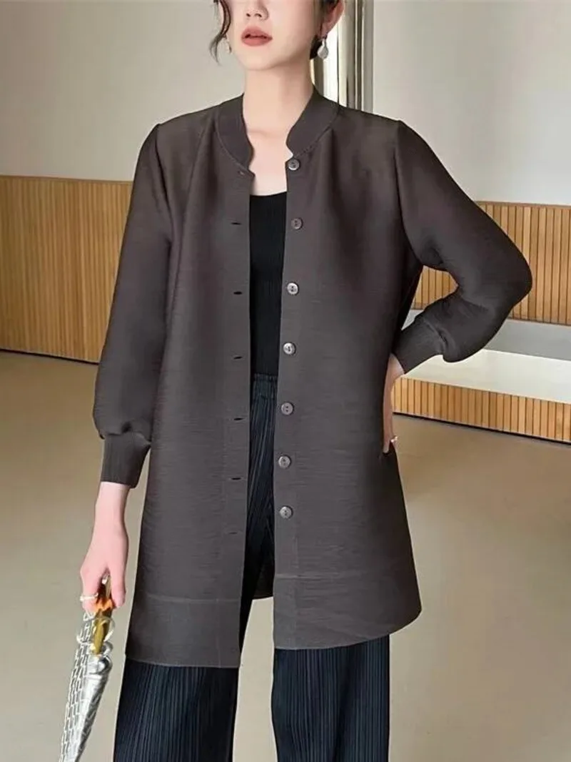 Spring New 2026 High-End Pleated Single Breasted Cardigan Coat For Women Casual Elastic Loose Mid-Length Coat 21ZGF
Spring New 2026 High-End Pleated Single Breasted Cardigan Coat For Women Casual Elastic Loose Mid-Length Coat 21ZGF