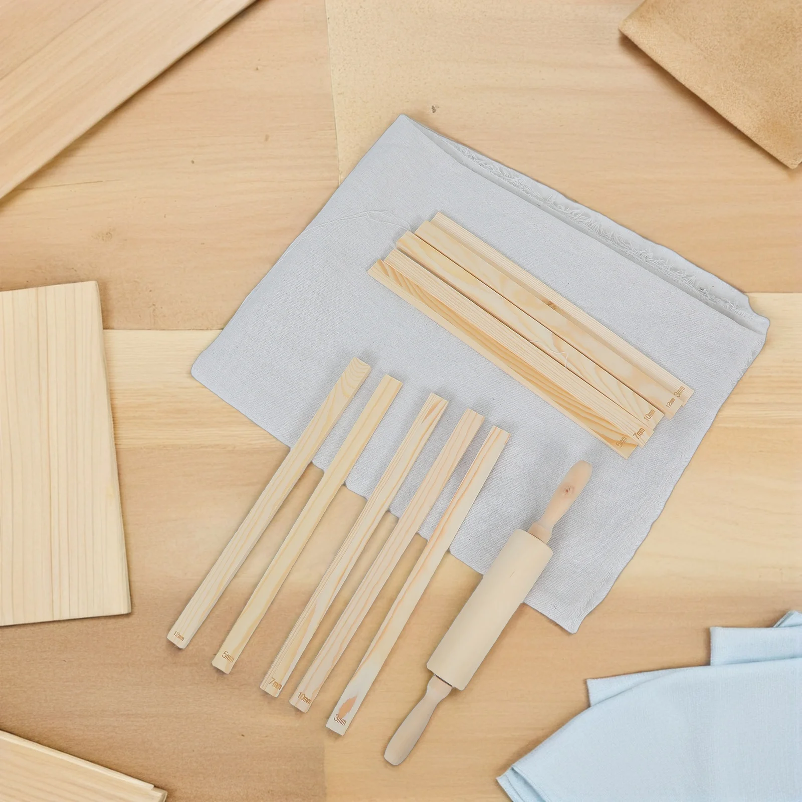 12pcs Pottery Tools Set Clay Rolling Pin Depth Guide For Ceramic Hand Building Polymer Clay Modelling Linen Tablecloth Roller
12pcs Pottery Tools Set Clay Rolling Pin Depth Guide For Ceramic Hand Building Polymer Clay Modelling Linen Tablecloth Roller