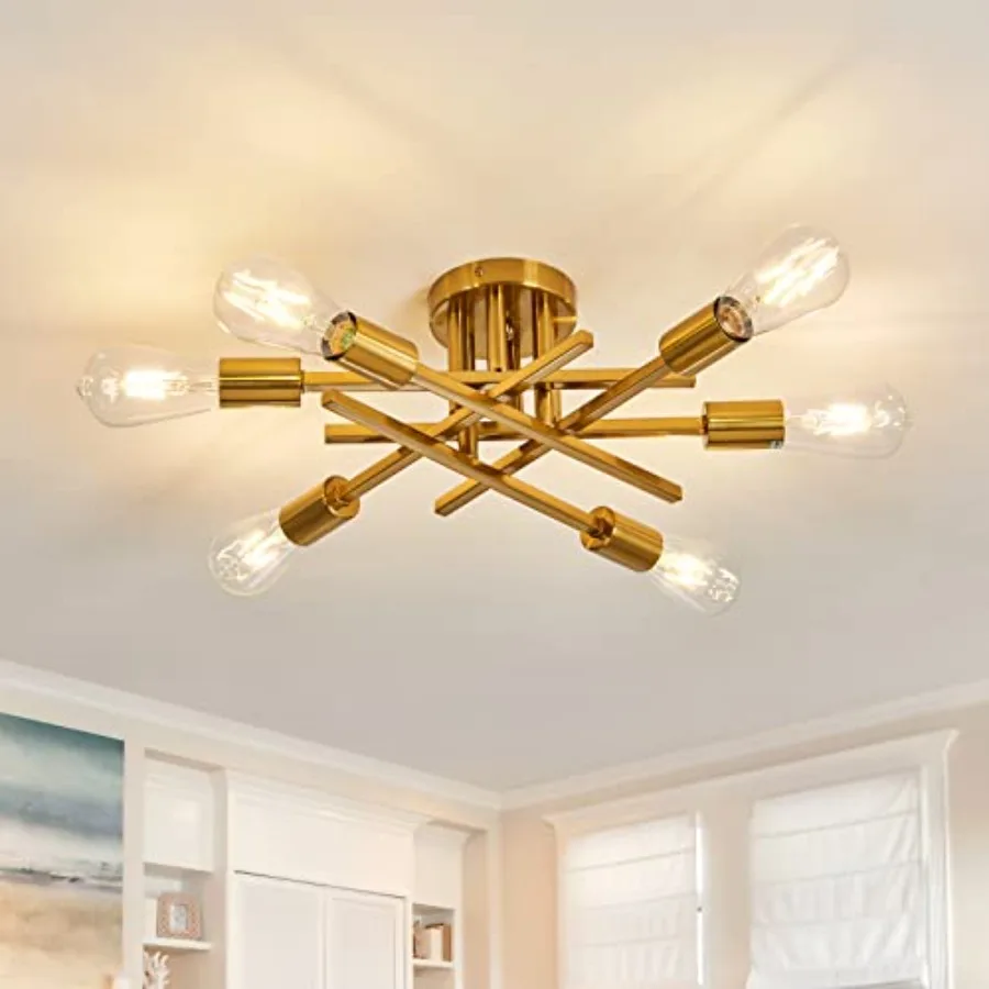 6-Lights Semi Flush Mount Ceiling Light Fixture Modern Matte Sputnik Chandelier Vintage Ceiling Lamp Farmhouse for Kitchen Bedr
6-Lights Semi Flush Mount Ceiling Light Fixture Modern Matte Sputnik Chandelier Vintage Ceiling Lamp Farmhouse for Kitchen Bedr