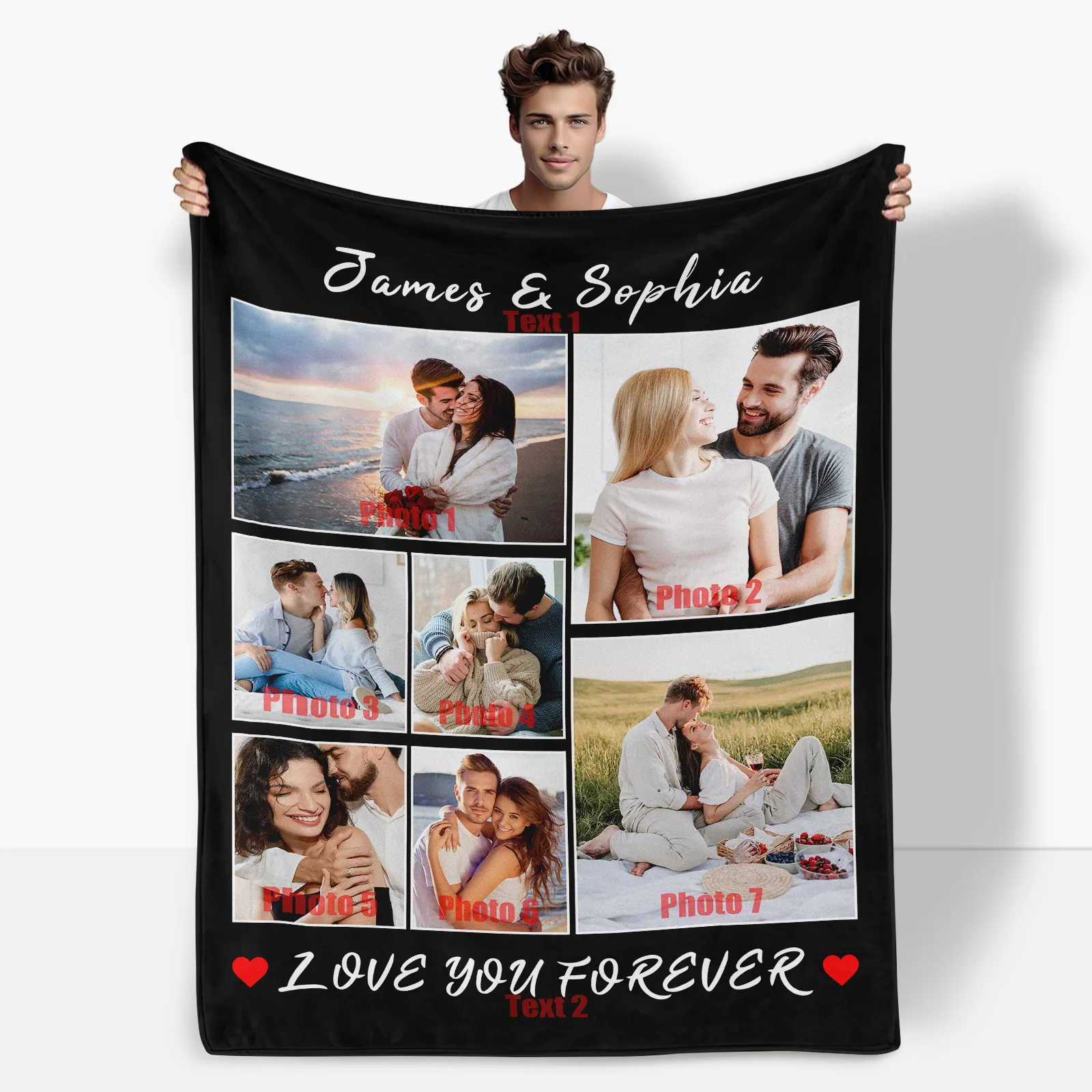 Custom Photo Text Grid Blanket For Wife Anniversary Gift Personalized Keepsake Throw Blanket Home Decor Thoughtful Present
Custom Photo Text Grid Blanket For Wife Anniversary Gift Personalized Keepsake Throw Blanket Home Decor Thoughtful Present