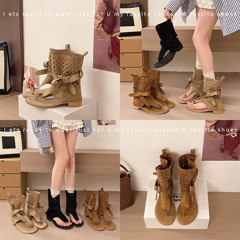 Women's Retro Hollow Out Ankle Boots 2026 Summer Open Toe Low Heel Sandals with Bow for Casual Streetwear Outdoor Travel Wear
Women's Retro Hollow Out Ankle Boots 2026 Summer Open Toe Low Heel Sandals with Bow for Casual Streetwear Outdoor Travel Wear