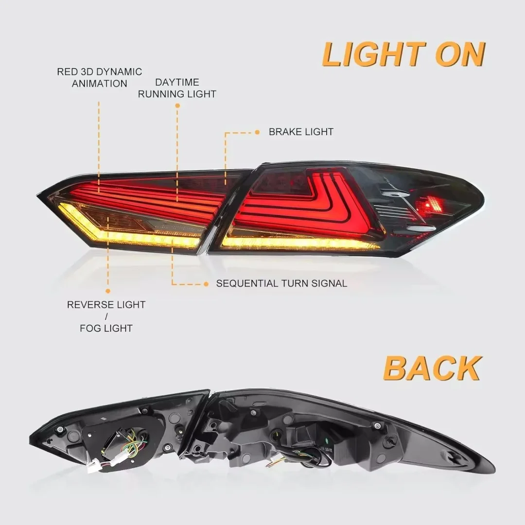 LED Tail Lamp For Toyota Camry 2018-2023 Rear Light with Red 3D Dynamic Animation Lighting Sequential Indicator
LED Tail Lamp For Toyota Camry 2018-2023 Rear Light with Red 3D Dynamic Animation Lighting Sequential Indicator