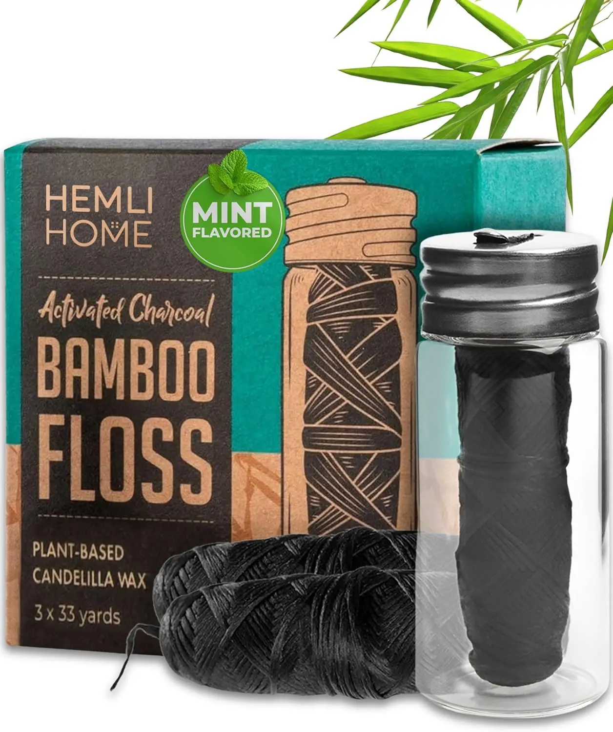 Natural Charcoal Bamboo Dental Floss, 3-Pack, Eco-Friendly, PFAS Free, Reusable
Natural Charcoal Bamboo Dental Floss, 3-Pack, Eco-Friendly, PFAS Free, Reusable