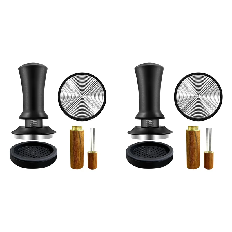 AT05-2X Coffee Espresso Tamper 51Mm With WDT Tool Calibrated Spring Loaded, With Silicone Mat, For Espresso Coffee Machine
AT05-2X Coffee Espresso Tamper 51Mm With WDT Tool Calibrated Spring Loaded, With Silicone Mat, For Espresso Coffee Machine