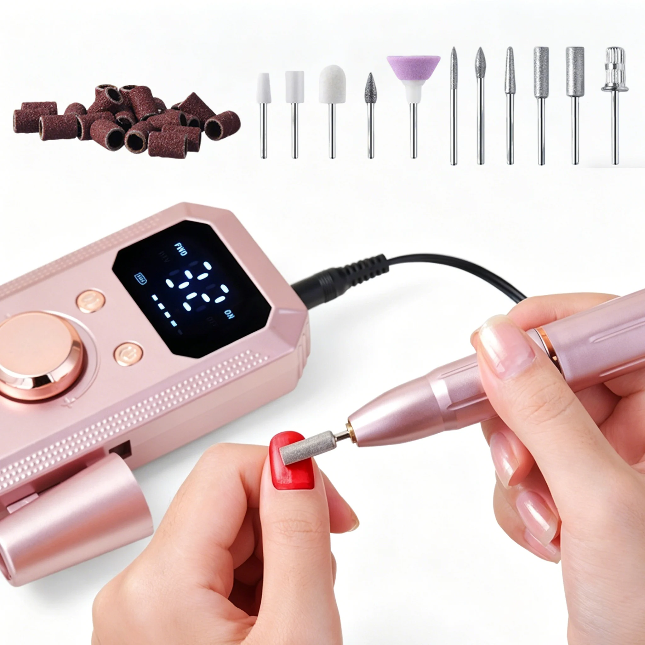 Professional Electric Nail Art Drill Portable HD Display Multi Head Replaceable Nail File Grinder Machine Manicure Pedicure Tool
Professional Electric Nail Art Drill Portable HD Display Multi Head Replaceable Nail File Grinder Machine Manicure Pedicure Tool