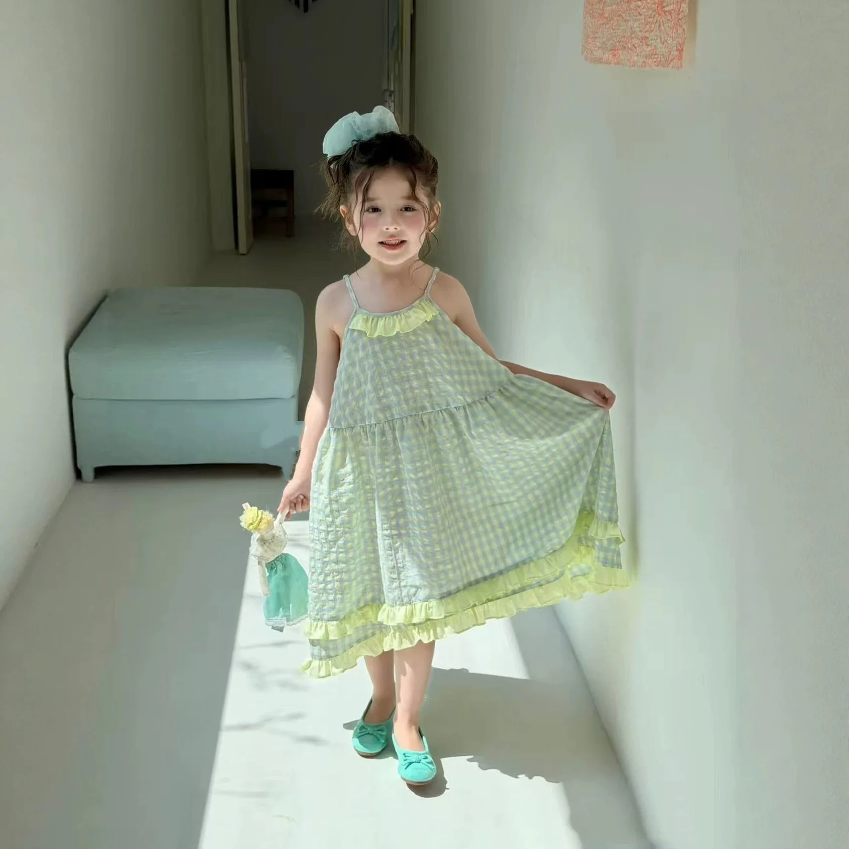 Cute Girls Checkered Color-Block Princess Dresses Summer Children's Clothing New Arrivals
Cute Girls Checkered Color-Block Princess Dresses Summer Children's Clothing New Arrivals