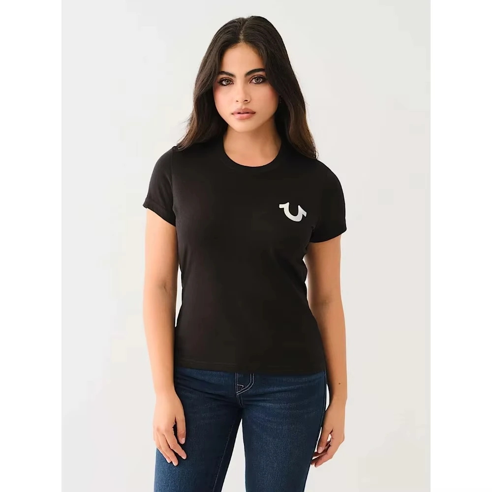 Женская футболка с коротким рукавом True Religion из 100% хлопка с круглым вырезом, большой размер, спортивный повседневный топ в европейском и американском стиле
Женская футболка с коротким рукавом True Religion из 100% хлопка с круглым вырезом, большой размер, спортивный повседневный топ в европейском и американском стиле