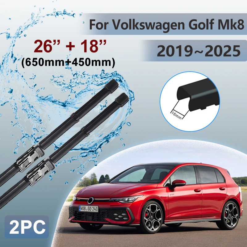 Car Wiper Blades For Volkswagen VW Golf Mk8 GTI GTD GTE Golf R 2019~2025 Brushes Front Windshield Wipers Accessories 26"+18"
Car Wiper Blades For Volkswagen VW Golf Mk8 GTI GTD GTE Golf R 2019~2025 Brushes Front Windshield Wipers Accessories 26"+18"