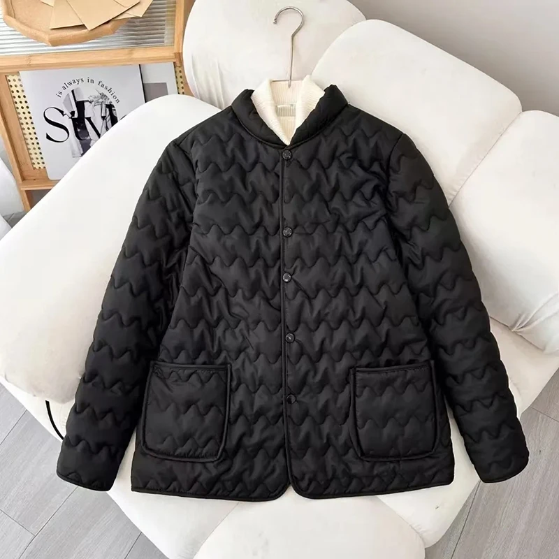 Korean Women Black White Long Sleeve Cotton Coat Fashion 2024 New Autumn Winter Brown Ladies Single Breasted Warm Short Jacket
Korean Women Black White Long Sleeve Cotton Coat Fashion 2024 New Autumn Winter Brown Ladies Single Breasted Warm Short Jacket