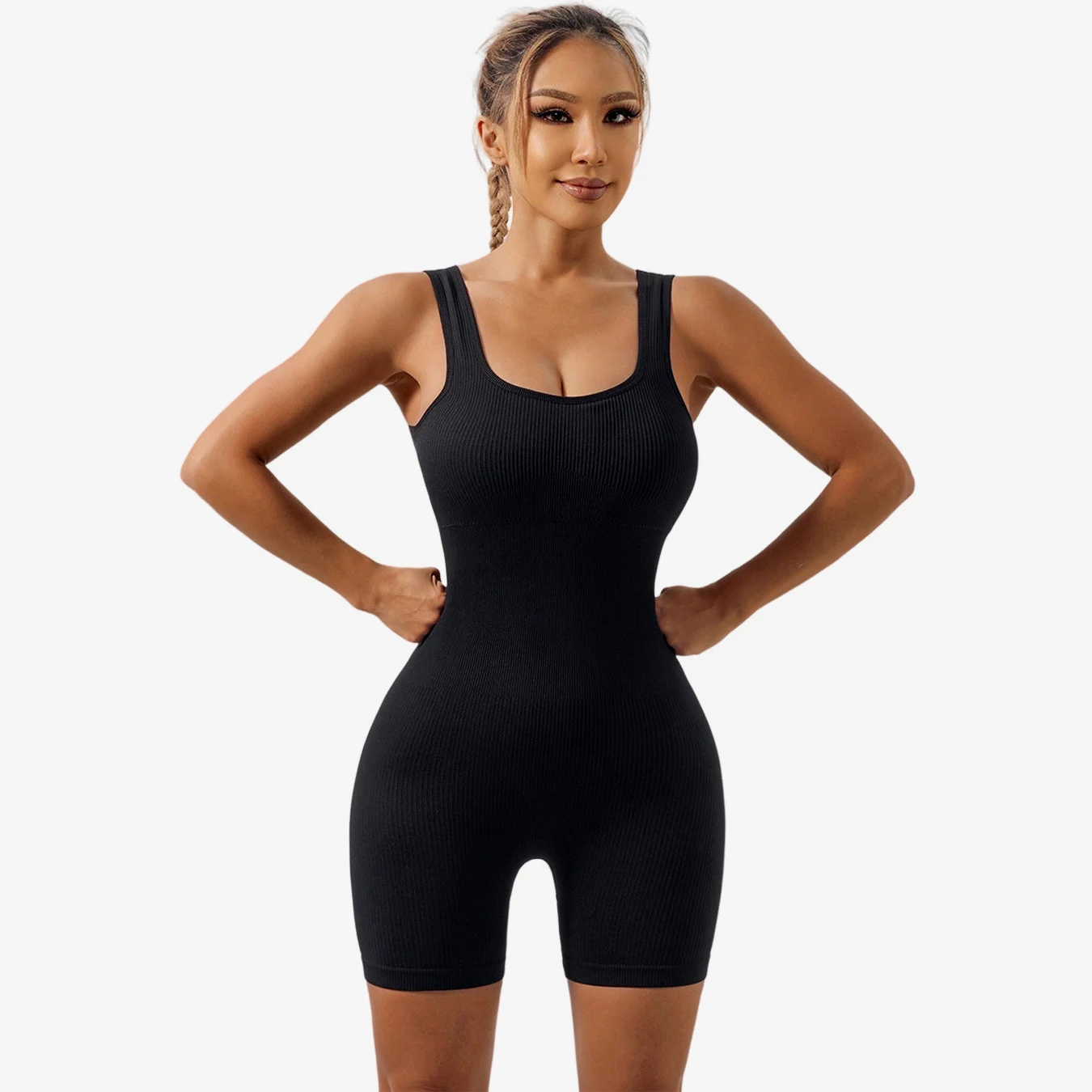Solid Color Seamless Women Bodysuit Hip Lifting Sexy Yoga Set Slim Vest Style Jumpsuit Sleeveless Striped One-piece Garment
Solid Color Seamless Women Bodysuit Hip Lifting Sexy Yoga Set Slim Vest Style Jumpsuit Sleeveless Striped One-piece Garment