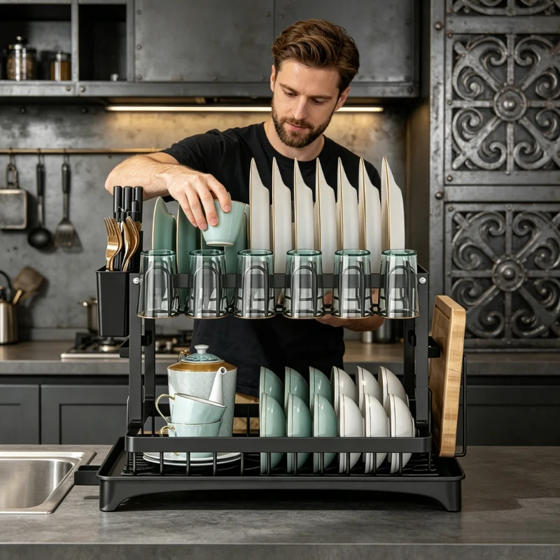 Home 2 Tier Dish Rack Snap On No Drilling Kitchen Organizer Storage for Bowls Plates Home Supplies
Home 2 Tier Dish Rack Snap On No Drilling Kitchen Organizer Storage for Bowls Plates Home Supplies