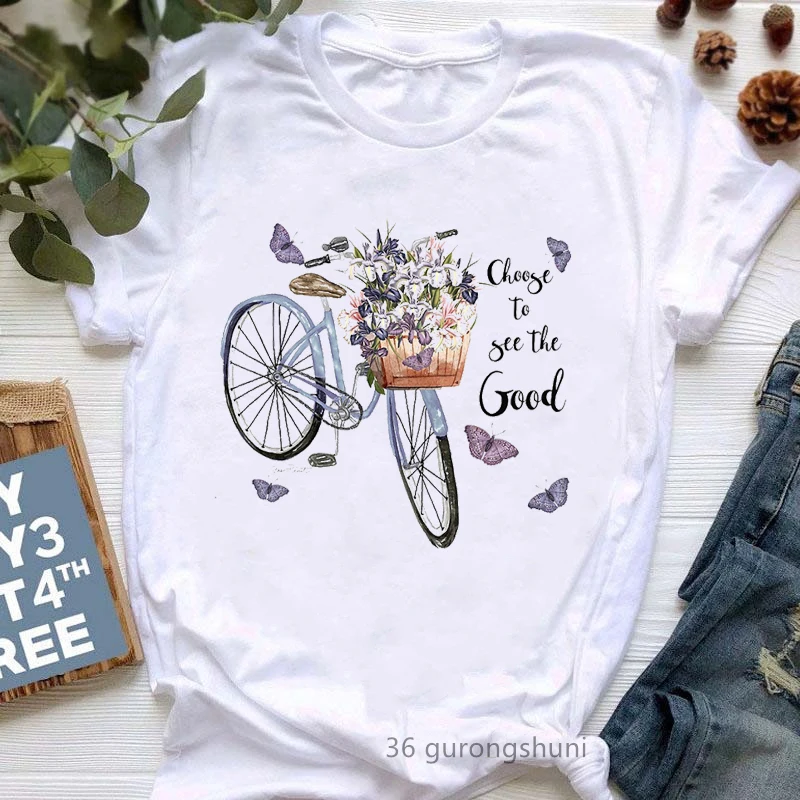 Enjoy The Ride Graphic Print Tshirt Girls Bicycle Flower Butterfly T Shirt Femme Summer Short Sleeve T-Shirt Female Dropshipping
Enjoy The Ride Graphic Print Tshirt Girls Bicycle Flower Butterfly T Shirt Femme Summer Short Sleeve T-Shirt Female Dropshipping