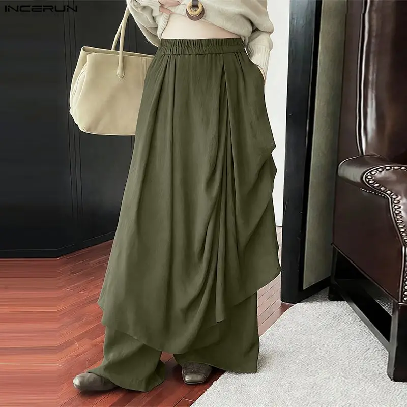 INCERUN Men Wide Leg Pants Solid Color Elastic Waist Joggers Irregular Trousers Men Streetwear Oversize Fashion Casual Men Pants
INCERUN Men Wide Leg Pants Solid Color Elastic Waist Joggers Irregular Trousers Men Streetwear Oversize Fashion Casual Men Pants