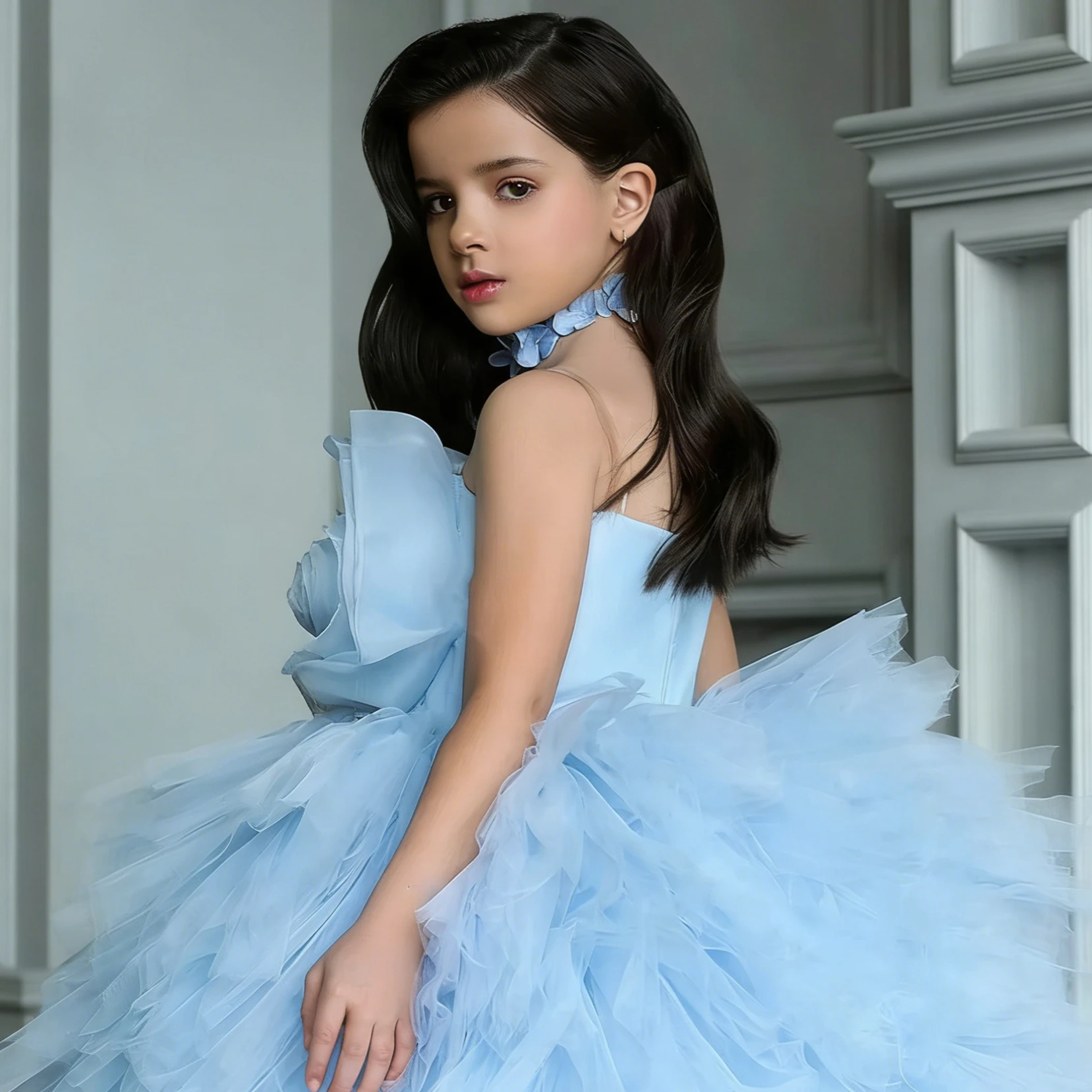 Customized Blue Flower Girl Dress For Wedding Tiered High Waist Sleeveless Elegant Kids Birthday Party First Communion Gown
Customized Blue Flower Girl Dress For Wedding Tiered High Waist Sleeveless Elegant Kids Birthday Party First Communion Gown