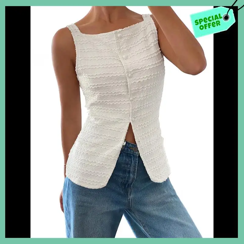 Sturdy Womens Vest Top Trendy Button Up Tank Tops Asymmetrical Y2k Going Out Top
Sturdy Womens Vest Top Trendy Button Up Tank Tops Asymmetrical Y2k Going Out Top