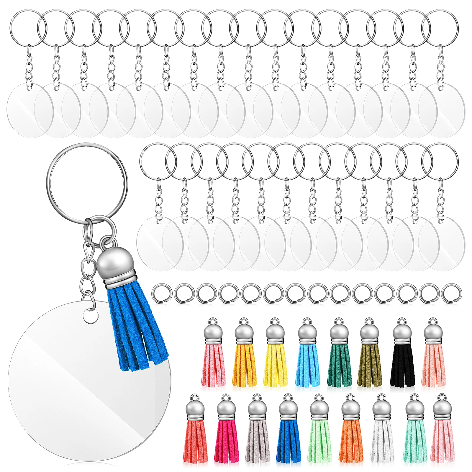 Acrylic Keychain Set Blank Ornaments Craft Tassels Blanks Keyrings Accessories Circle Heart Shaped Clear Surface Smooth Edge Diy
Acrylic Keychain Set Blank Ornaments Craft Tassels Blanks Keyrings Accessories Circle Heart Shaped Clear Surface Smooth Edge Diy