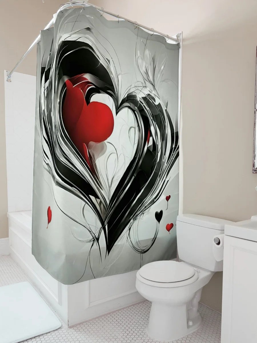 Абстрактная занавеска для душа в форме сердца - современный декор для ванной комнаты
Абстрактная занавеска для душа в форме сердца - современный декор для ванной комнаты