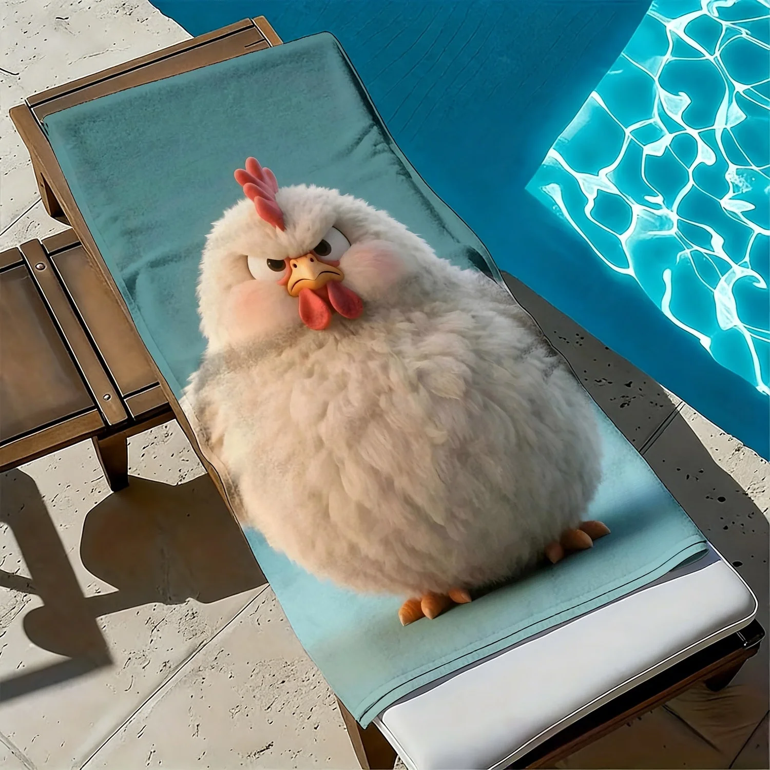 1pcs Cute Angry Chicken Pattern polyester microfiber beach towel is highly absorbent, suitable for swimming and beach outings
1pcs Cute Angry Chicken Pattern polyester microfiber beach towel is highly absorbent, suitable for swimming and beach outings
