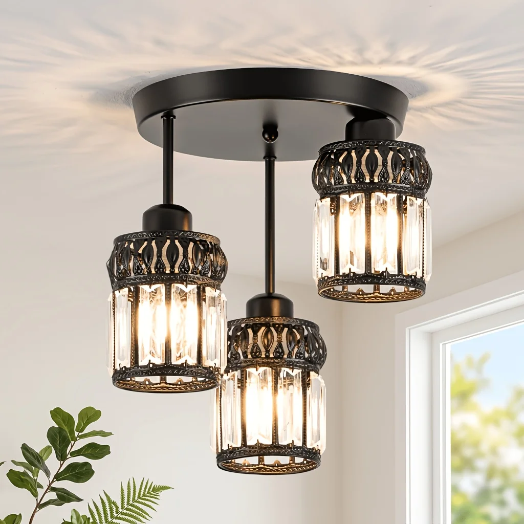 3-Head Crystal Pendent Lamps, E26 Base Pendant Light for Kitchen Island, Modern Ceiling Hanging Light Fixtures for Dining Room Hallway, Living Room, Hanging Chandeliers
3-Head Crystal Pendent Lamps, E26 Base Pendant Light for Kitchen Island, Modern Ceiling Hanging Light Fixtures for Dining Room Hallway, Living Room, Hanging Chandeliers